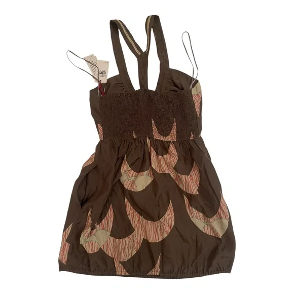 $188 Anthropology Harkham Brown Silk Mini Dress Tunic Medium NWT - Picture 14 of 15